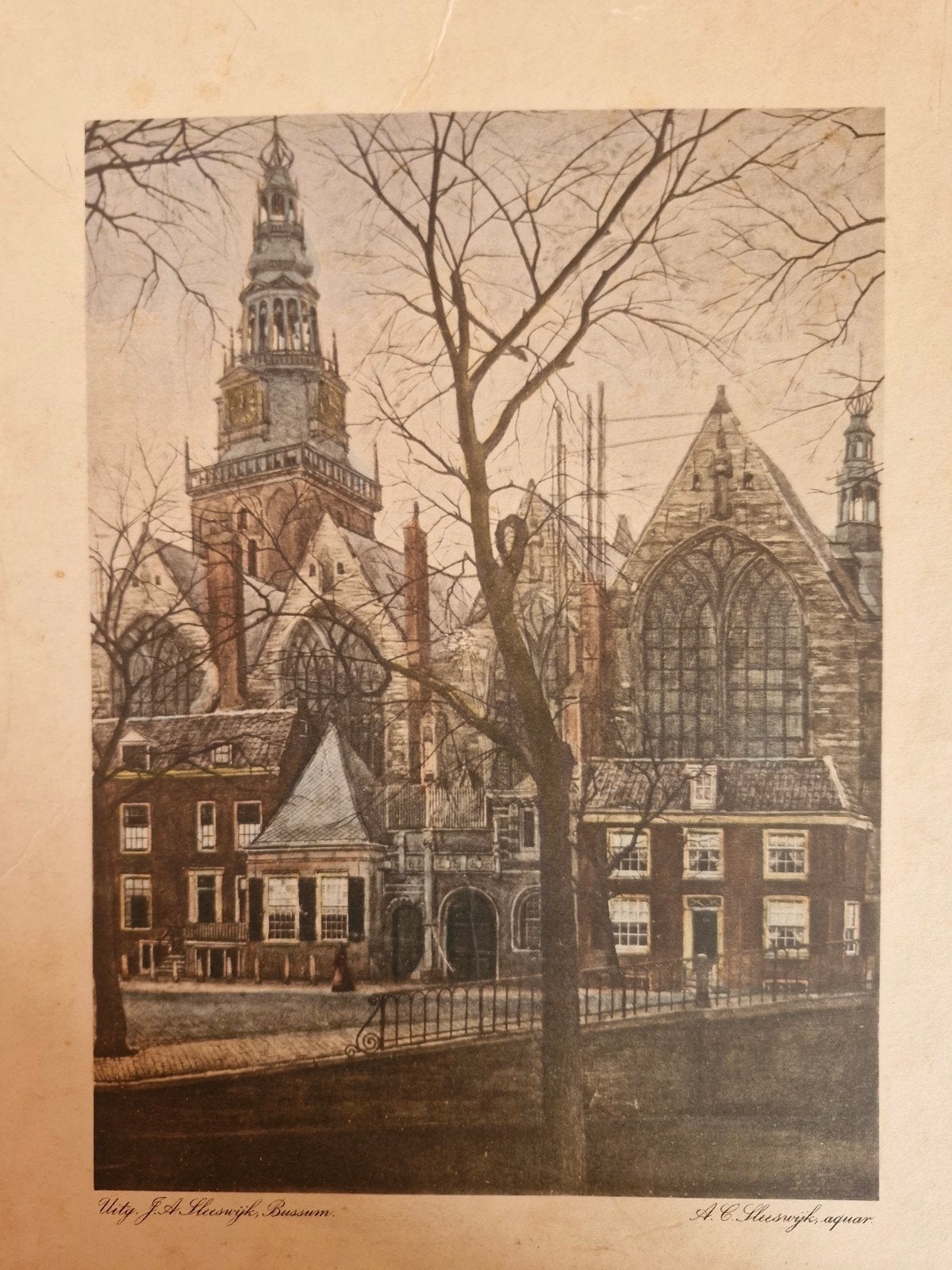 oude prent,oudekerksplein amsterdam, Ophalen