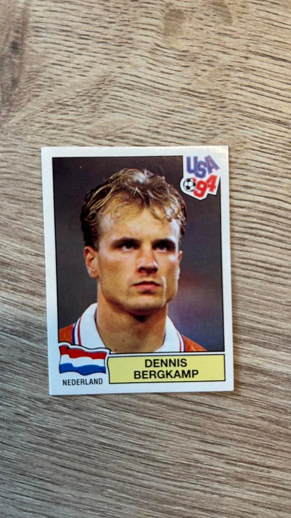 Panini USA 94 plaatje Bergkamp WK 94, Verzenden, Gebruikt, Buitenlandse clubs, Poster, Plaatje of Sticker