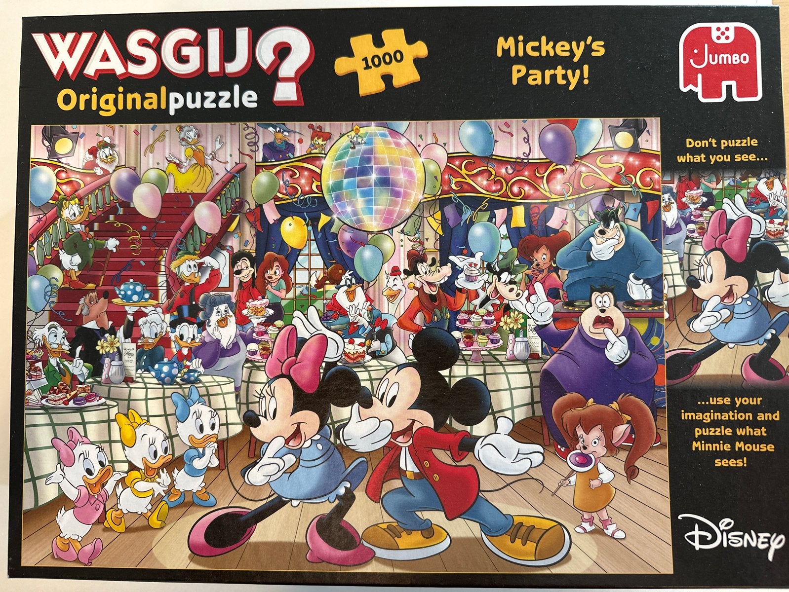 Wasgij Jumbo Disney Mickey's Party! puzzel 1000 stukjes, Ophalen, 500 t/m 1500 stukjes, Zo goed als nieuw, Legpuzzel