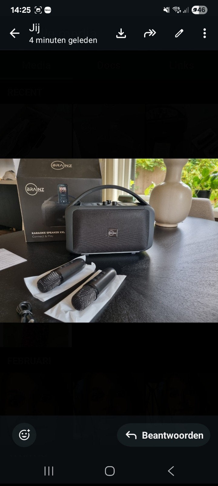 NIEUW! Brainz Karaoke Speaker XXL met 2 microfoons, Ophalen of Verzenden, Complete set