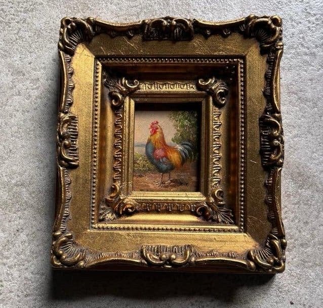 Gesigneerd schilderijtje R.T (René Tempur) (meer op aanvraag, Paneel, Realistisch, Dieren, Ophalen of Verzenden