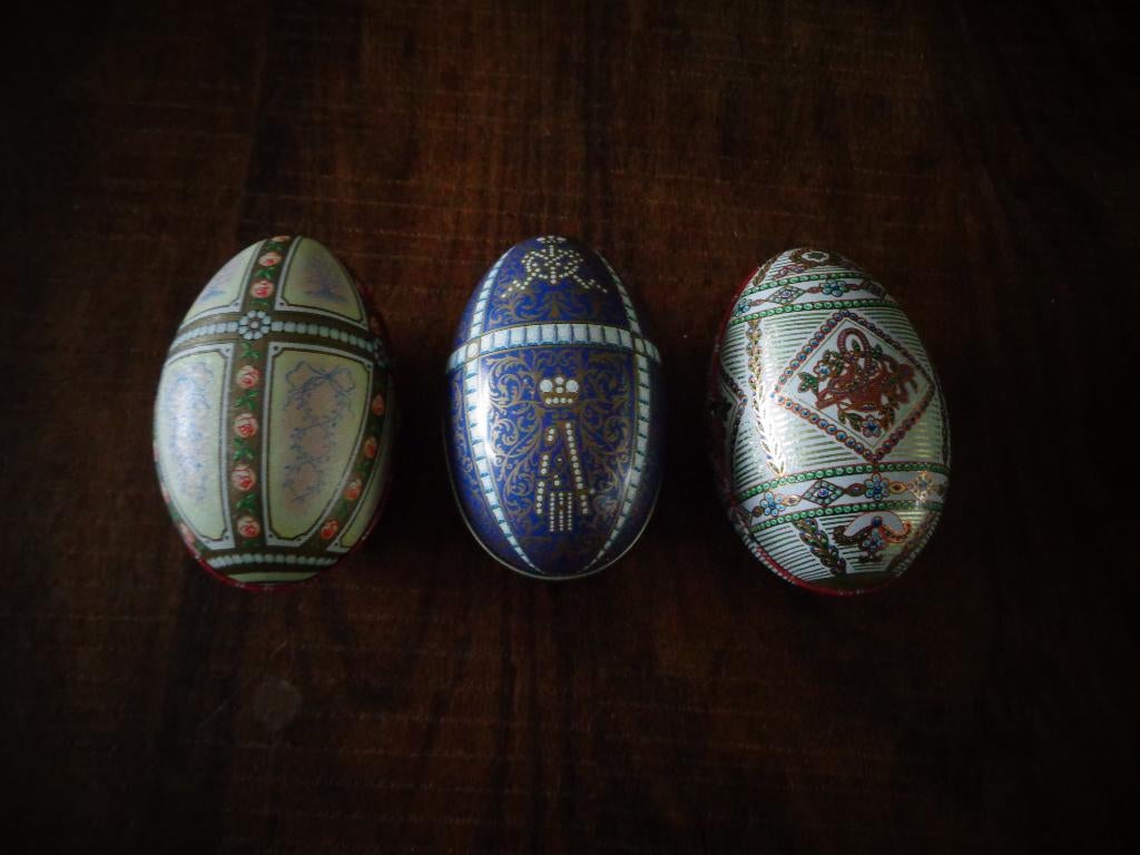 Vintage Vincenzo Faberge metalen eieren, 3 verschillende, Ophalen of Verzenden, Zo goed als nieuw