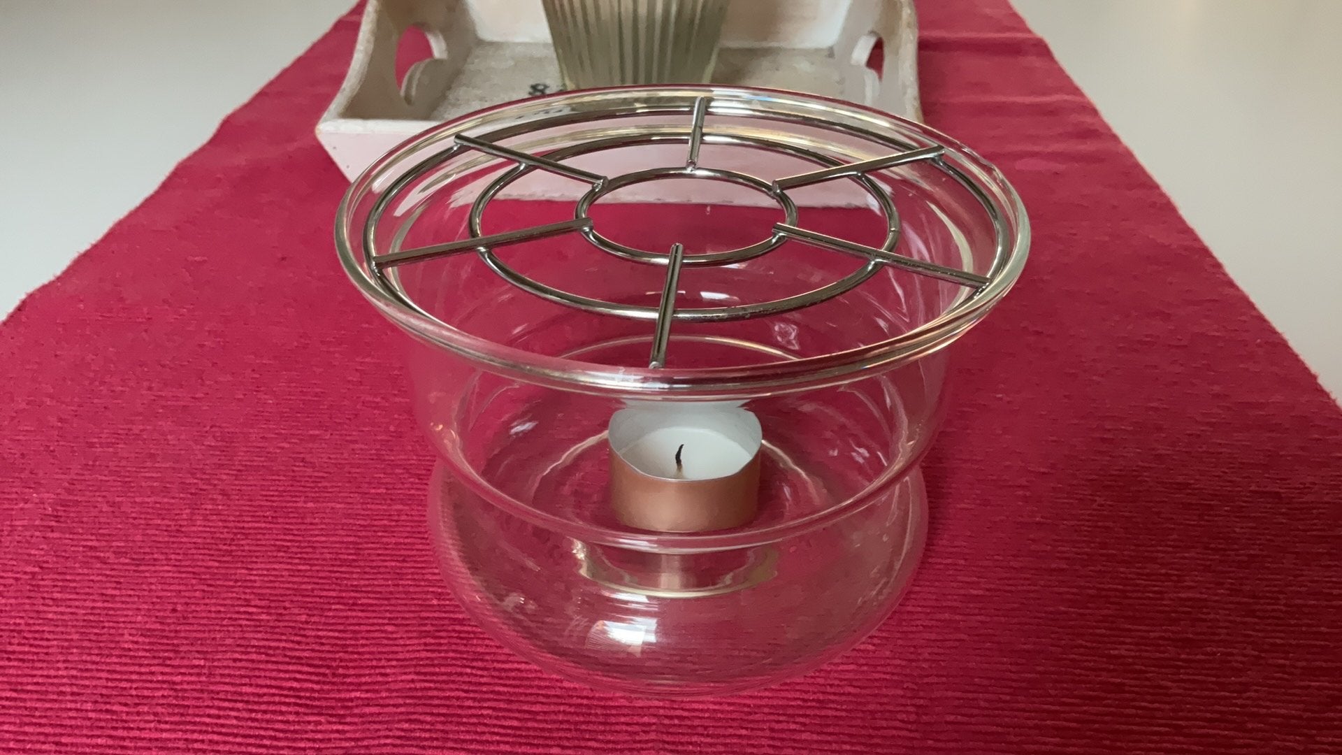 Glazen theelichthouder voor theepot of als warmhouder, Ophalen, Glas of Glazen, Overige stijlen, Glas