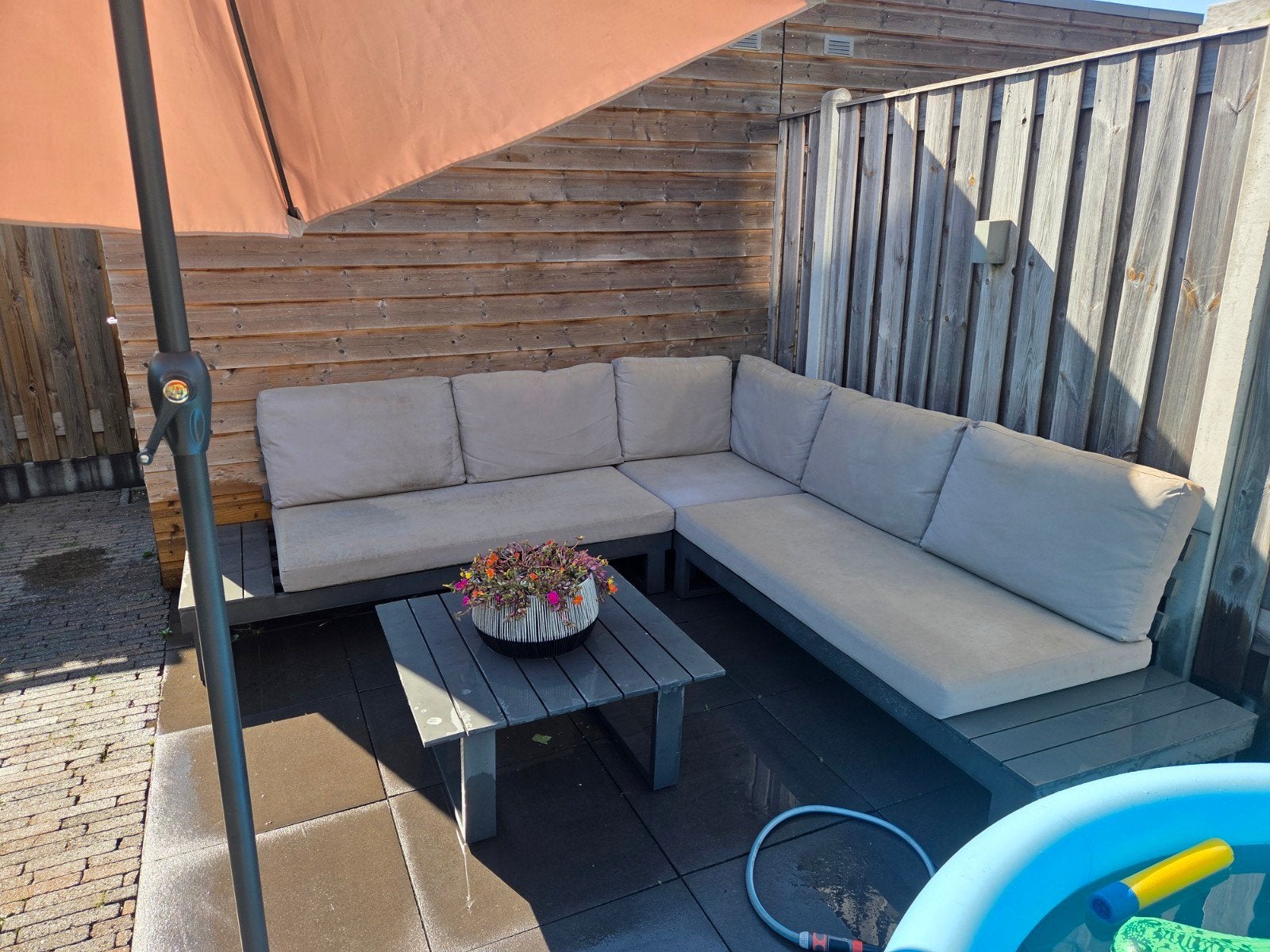 Comfortabele loungeset met salontafel, Gebruikt, 6 zitplaatsen, Aluminium, Ophalen of Verzenden