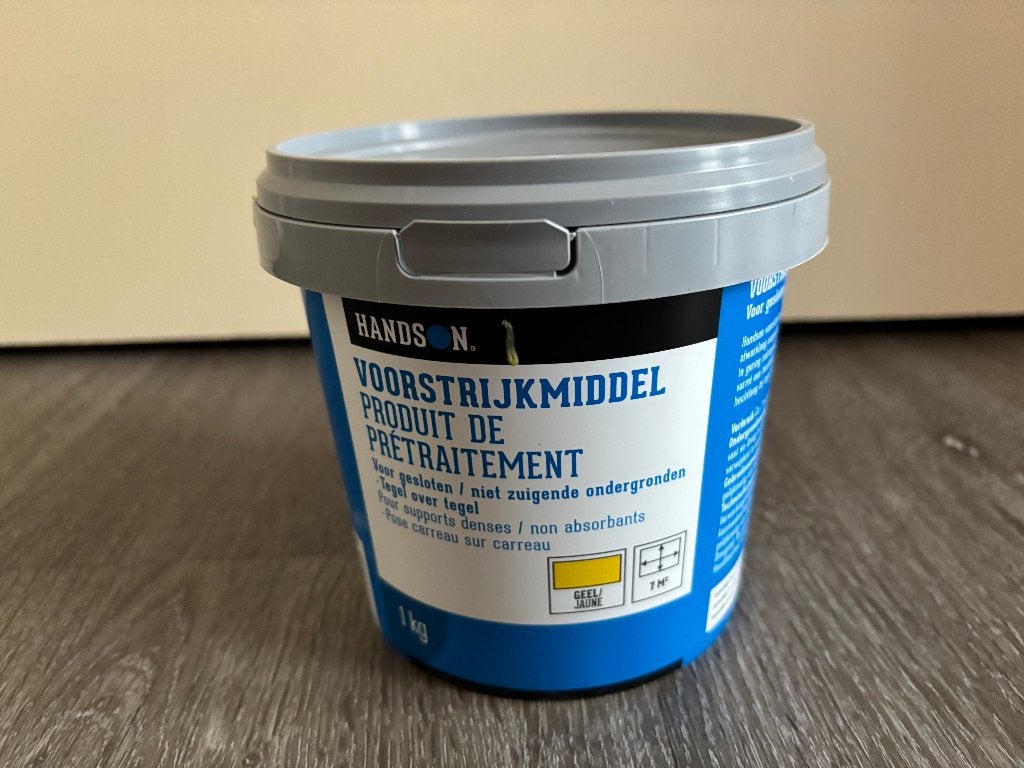 Handson Voorstrijkmiddel - Geel, nog ongeveer 750gr / 4,5m², Doe-het-zelf en Verbouw, Minder dan 5 liter, Ophalen of Verzenden