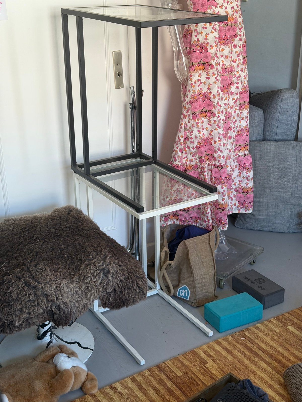 IKEA Vittsjö bijzettafel/laptoptafel, Huis en Inrichting, Gebruikt, Metaal of Aluminium, 60 cm of meer, Rechthoekig