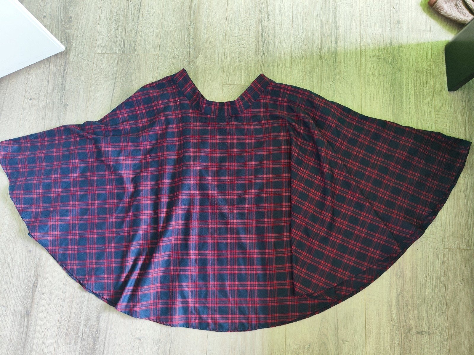 Klokrok donkerblauw met roodgeruit, Blauw, Maat 46/48 (XL) of groter, Ophalen of Verzenden, Zo goed als nieuw
