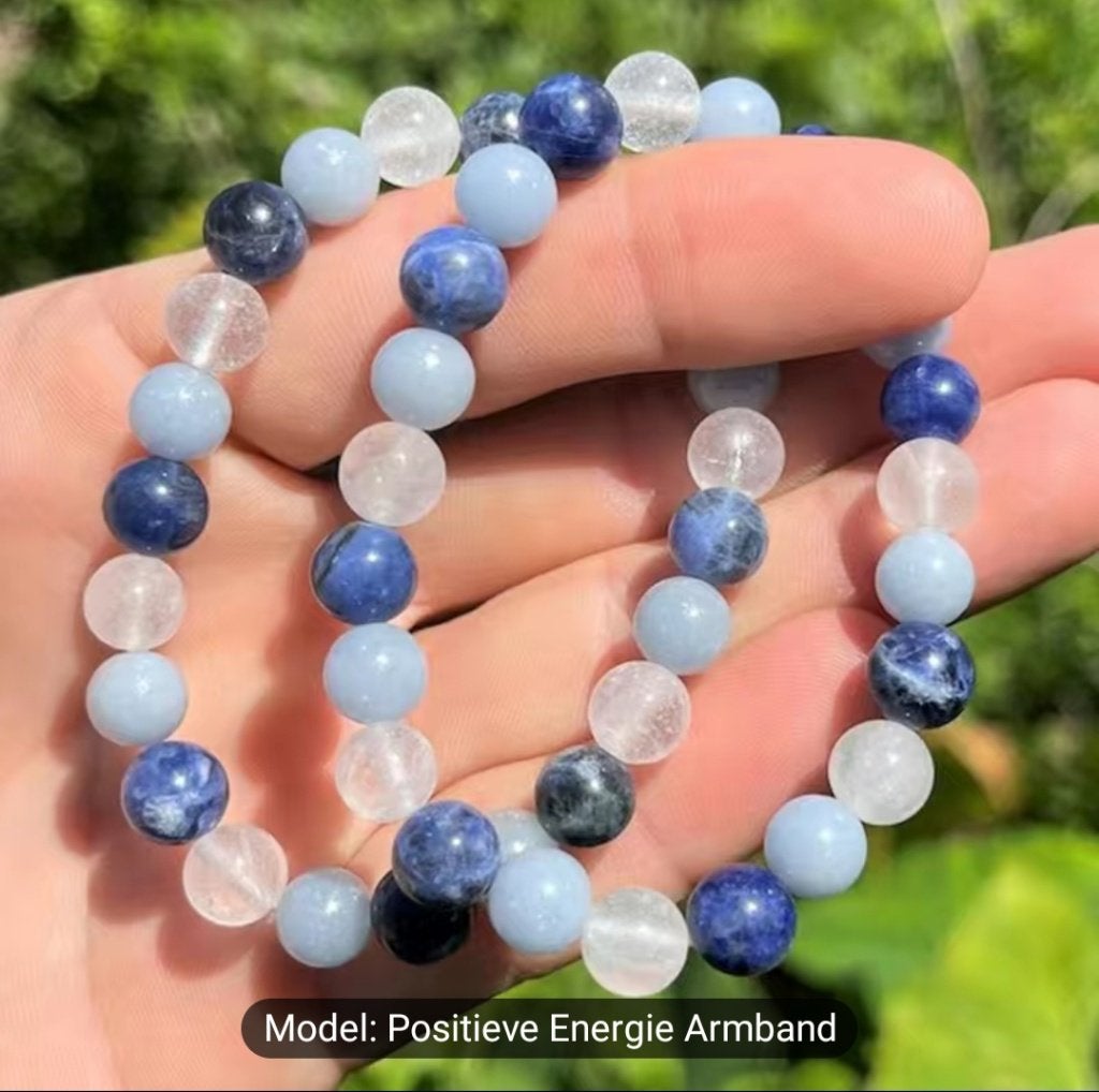 a. Elastische edelstenen armband POSITIEVE ENERGIE, Overige materialen, Met bedels of kralen, Nieuw, Verzenden