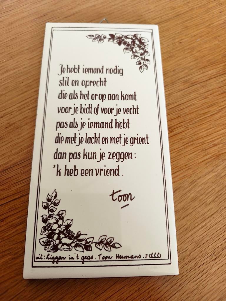 Spreuken tegel Toon Hermans, Ophalen of Verzenden