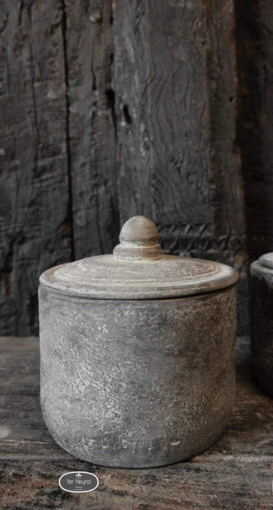 Stenen pot Old Barn steen bakje deksel stoer sober landelijk, Verzenden, Nieuw, Landelijk, Grijs