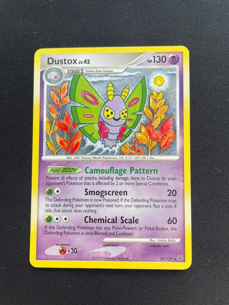 Dustox 25/127 Platinum Pokémon kaart, Ophalen of Verzenden, Zo goed als nieuw