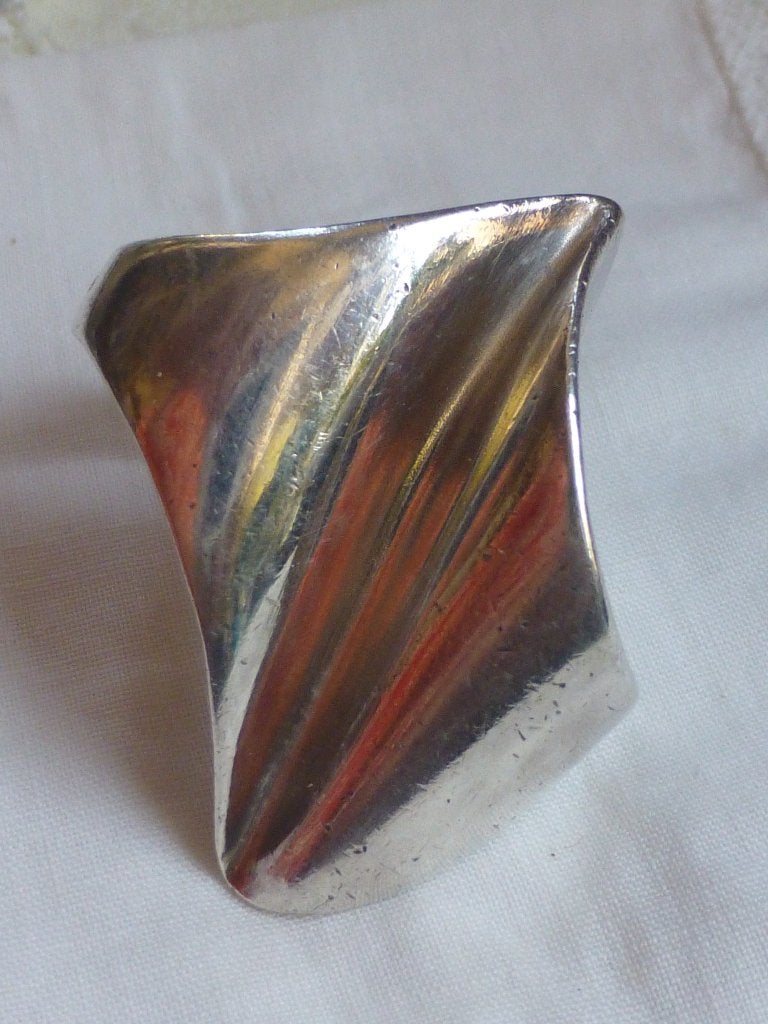Modernist Zilveren Ring sculpturaal /Bijou Jeunesse Günthner, Verzenden, Zo goed als nieuw, 17 tot 18, Dame