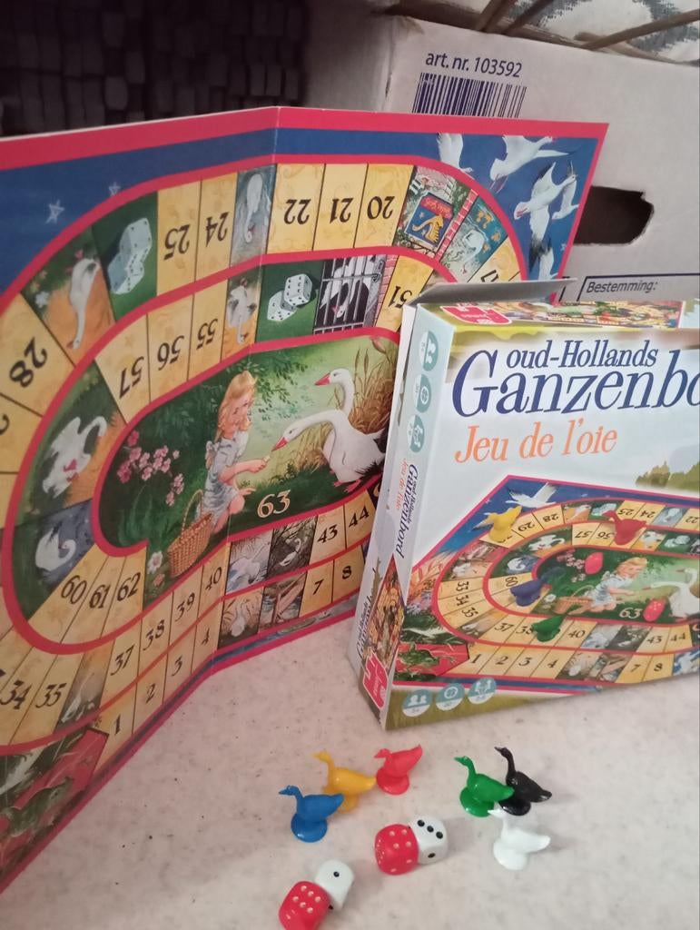 Oud-Hollands Ganzenbord - Klassiek Bordspel, Hobby en Vrije tijd, Gezelschapsspellen | Bordspellen, Vijf spelers of meer, Ophalen of Verzenden