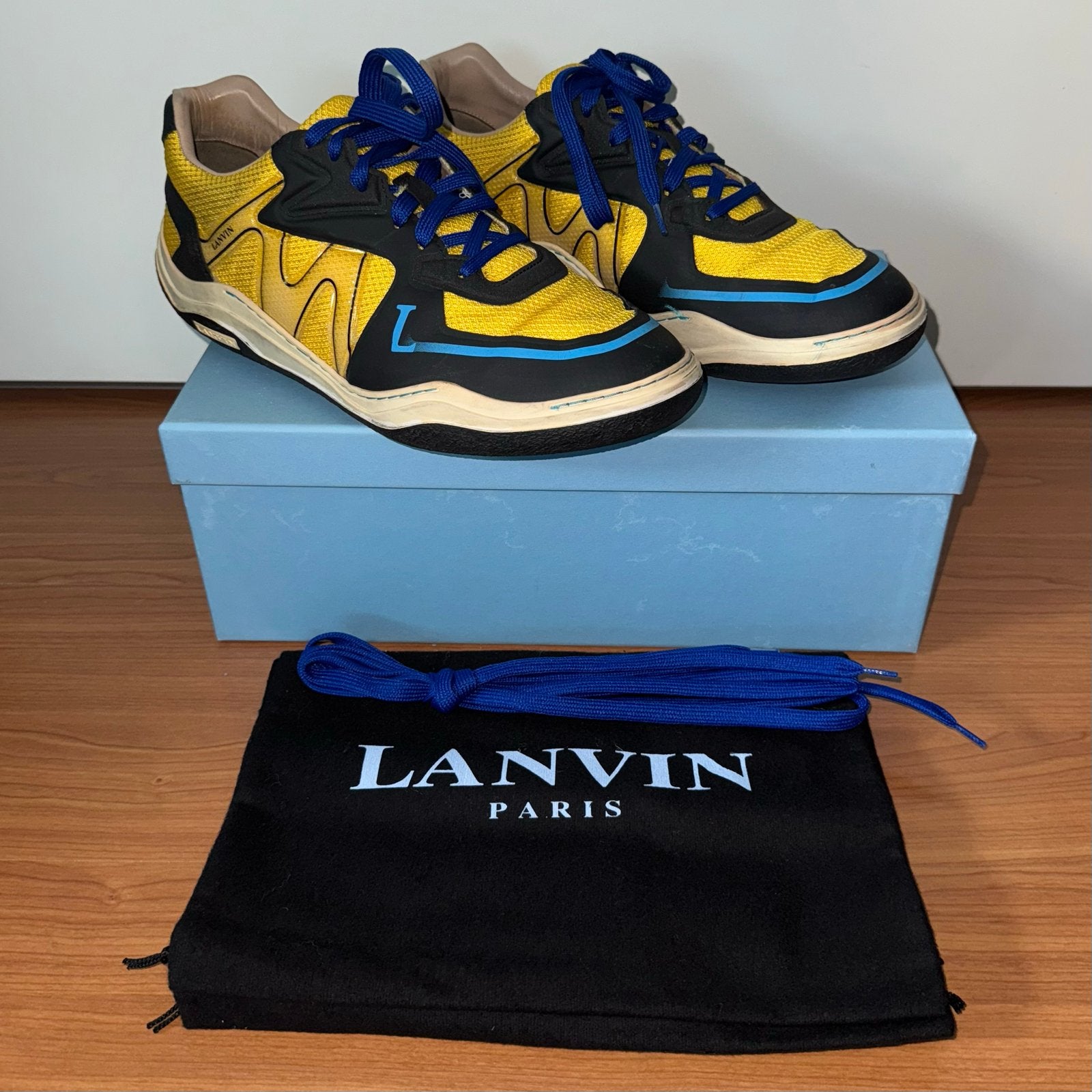 Lanvin Curb Sneakers Geel/Zwart - Maat 45, Kleding | Heren, Schoenen, Overige kleuren, Ophalen of Verzenden, Sneakers of Gympen