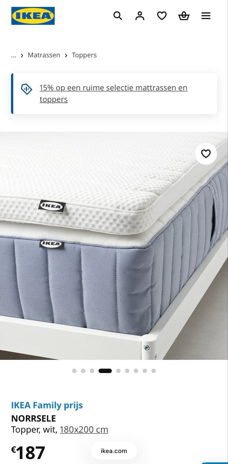 Nieuw bed, matras en topper 180x200 (zonder lattenbodem), Ophalen, 180 cm, 200 cm, Stof