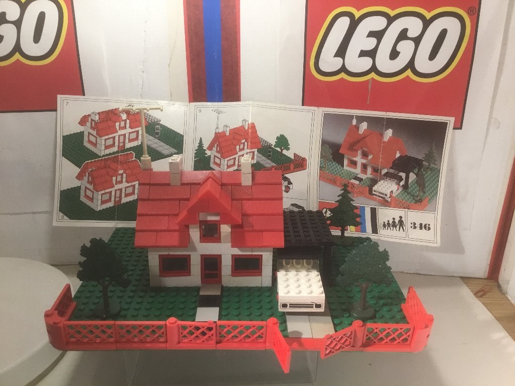 Lego set 346-2 huis met auto ( 1969), Gebruikt, Lego, Ophalen of Verzenden, Compleet