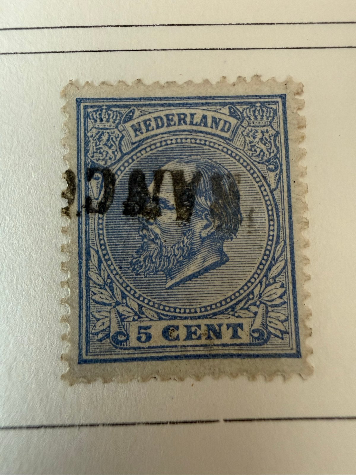 Nederlandse postzegel Willem III 5 cent gestempeld, Postzegels en Munten, Postzegels | Nederland, Ophalen of Verzenden, Gestempeld