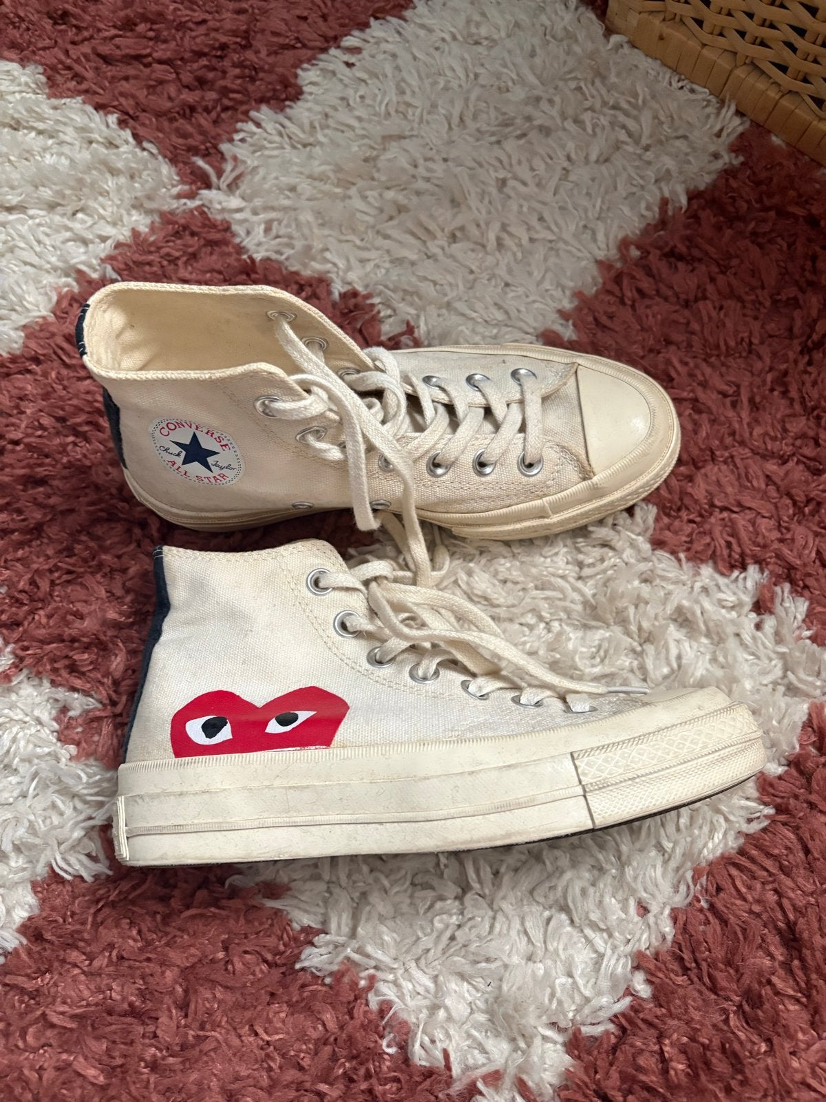 Converse Comme des Garçons Play High Top Sneakers Maat 35, Kleding | Dames, Wit, Ophalen of Verzenden, Sneakers of Gympen, Gedragen