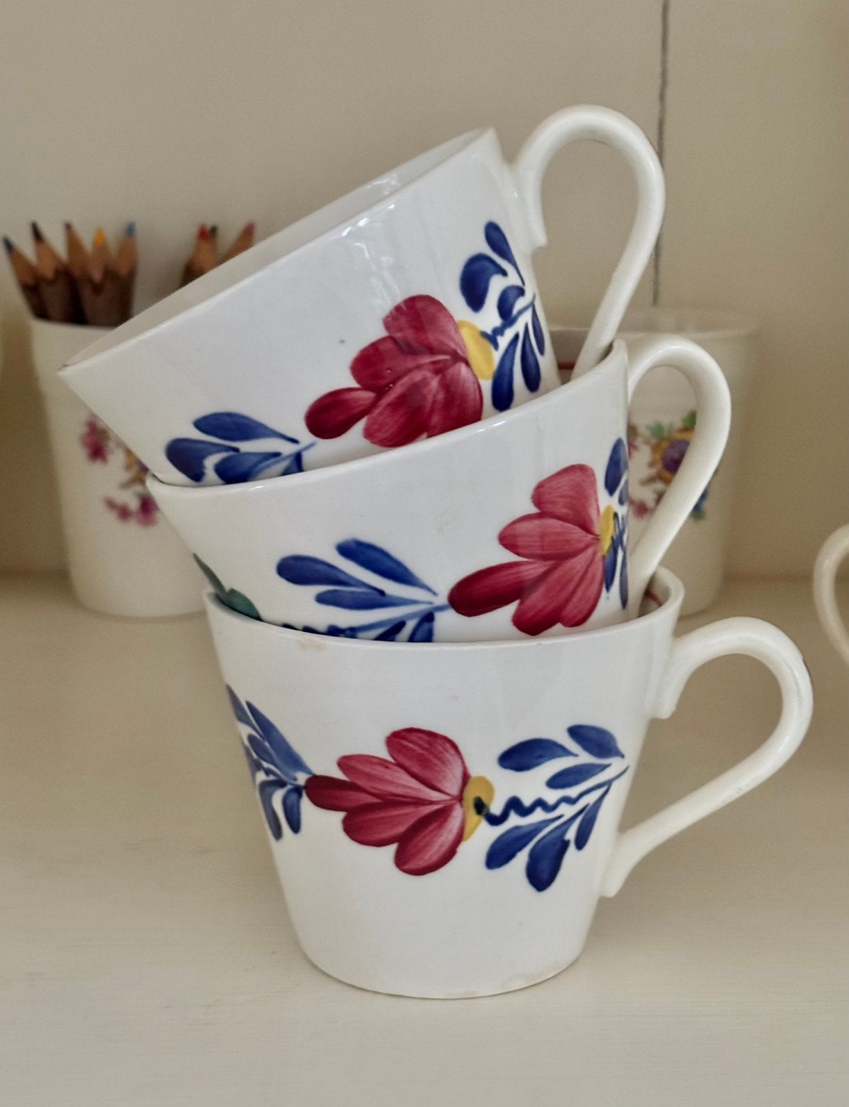3 chocolademokken boerenbont, Antiek en Kunst, Ophalen of Verzenden