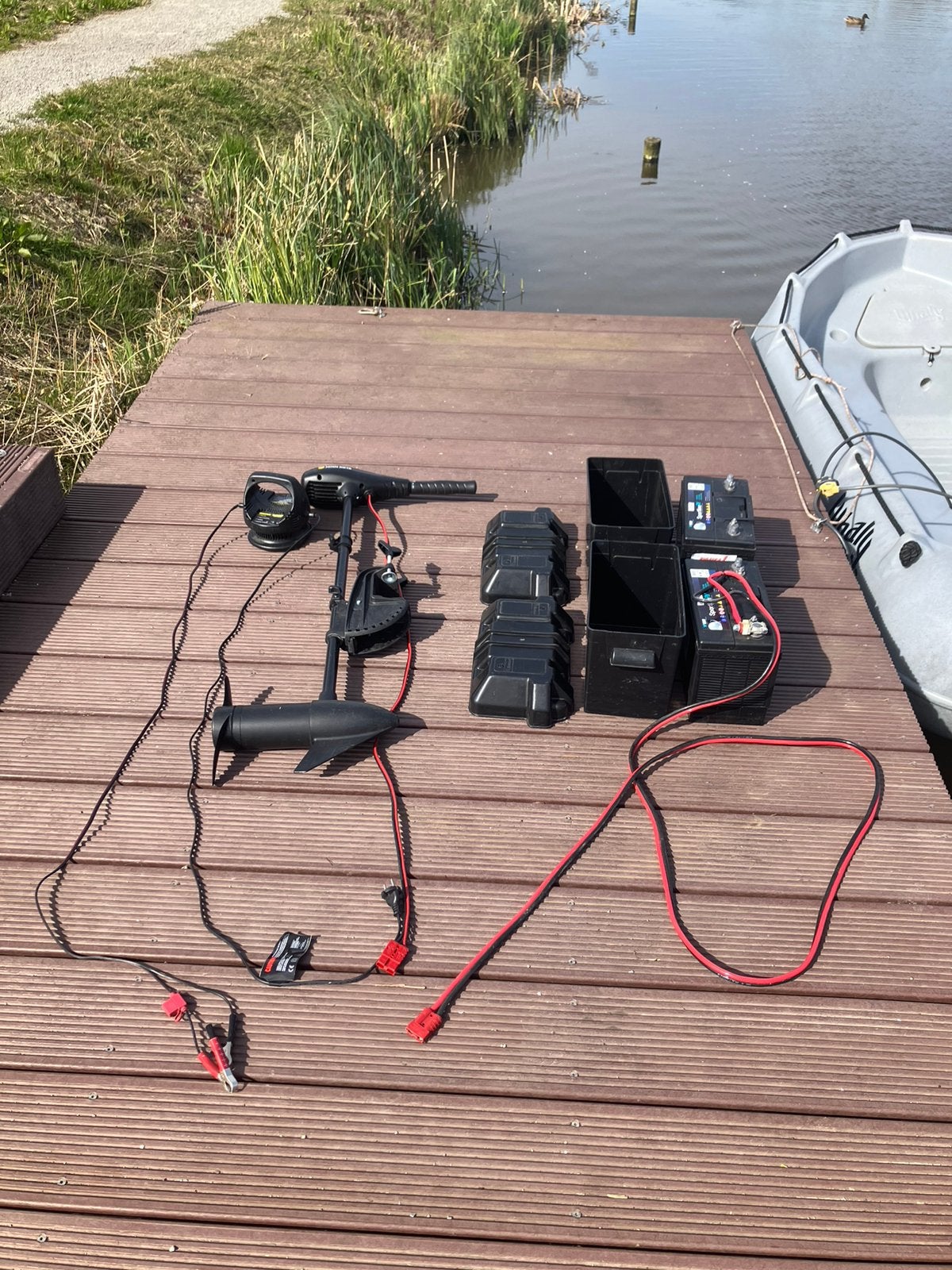 Minn Kota Max 55 complete set met twee accu’s, Ophalen, Minder dan 5 pk, Elektrisch, Zo goed als nieuw