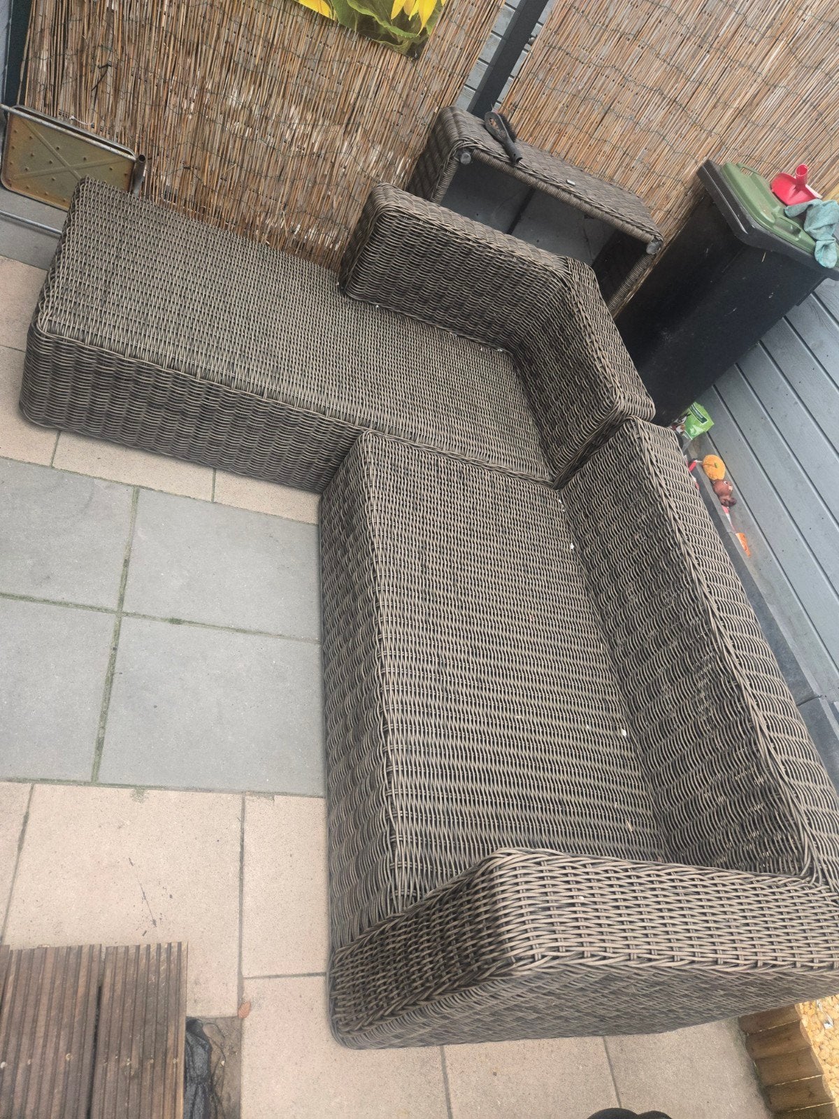 Loungeset met tafel, pure, kussens opnieuw bekleden, Ophalen, 4 zitplaatsen, Gebruikt, Loungeset