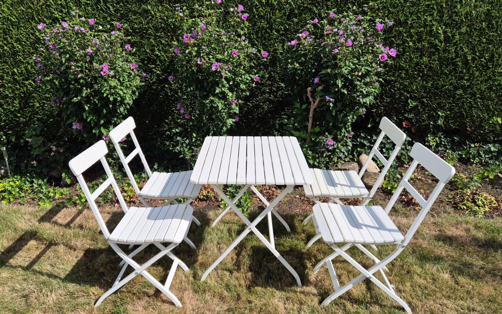 IKEA tuinset - 4 stoelen en 1 tafel, Tuin en Terras, Tuinsets en Loungesets, Ophalen, 4 zitplaatsen, Zo goed als nieuw, Tuinset