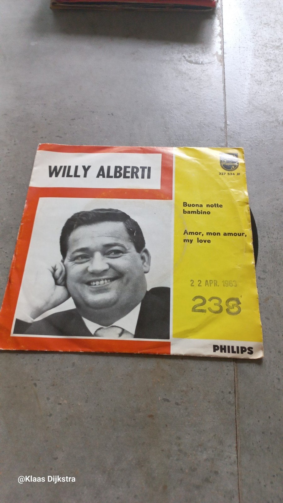 Willy Alberti  Buona Notte Bambino / Amor, Mon Amour, My Lov, Ophalen of Verzenden, Gebruikt, 7 inch