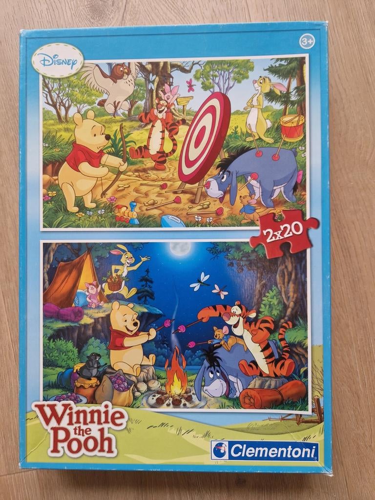 Winnie de Poeh puzzels (2x20 stukjes) Clementoni, Ophalen, 10 tot 50 stukjes, Zo goed als nieuw, 2 tot 4 jaar