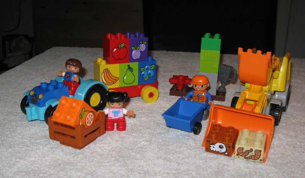 Duplo Lego. Tractor 10615 + graafmachine 10811, Gebruikt, Overige thema's, Ophalen of Verzenden, Compleet