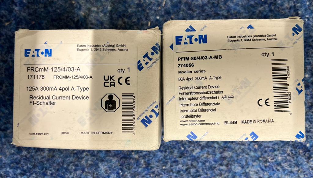 Aardlekschakelaars Eaton Type A - 300mA 80A/125A, Verzenden, Zo goed als nieuw, Overige typen