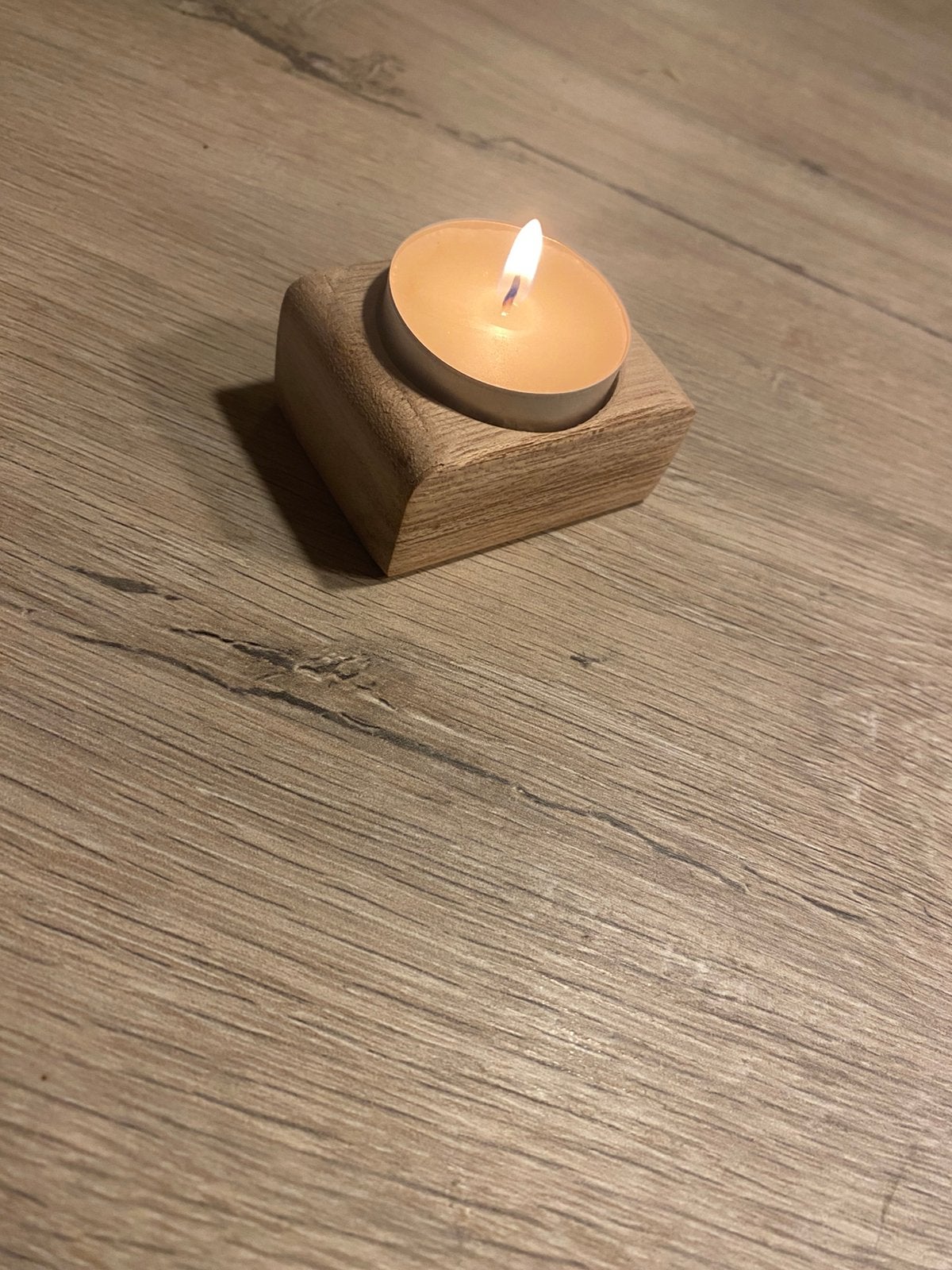 Prachtig handgemaakt kaarshoudertje., Bruin, Ophalen of Verzenden, Zo goed als nieuw, Kaars