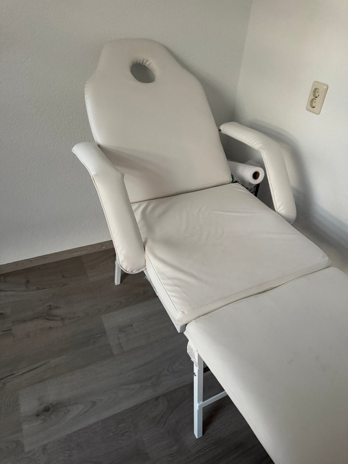 VidaXL behandelstoel, Ophalen, Wit, Nieuw, Leer