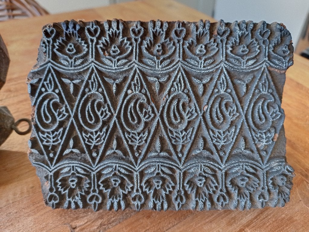 2 oude houten Batikstemples Tjaps, Ophalen of Verzenden