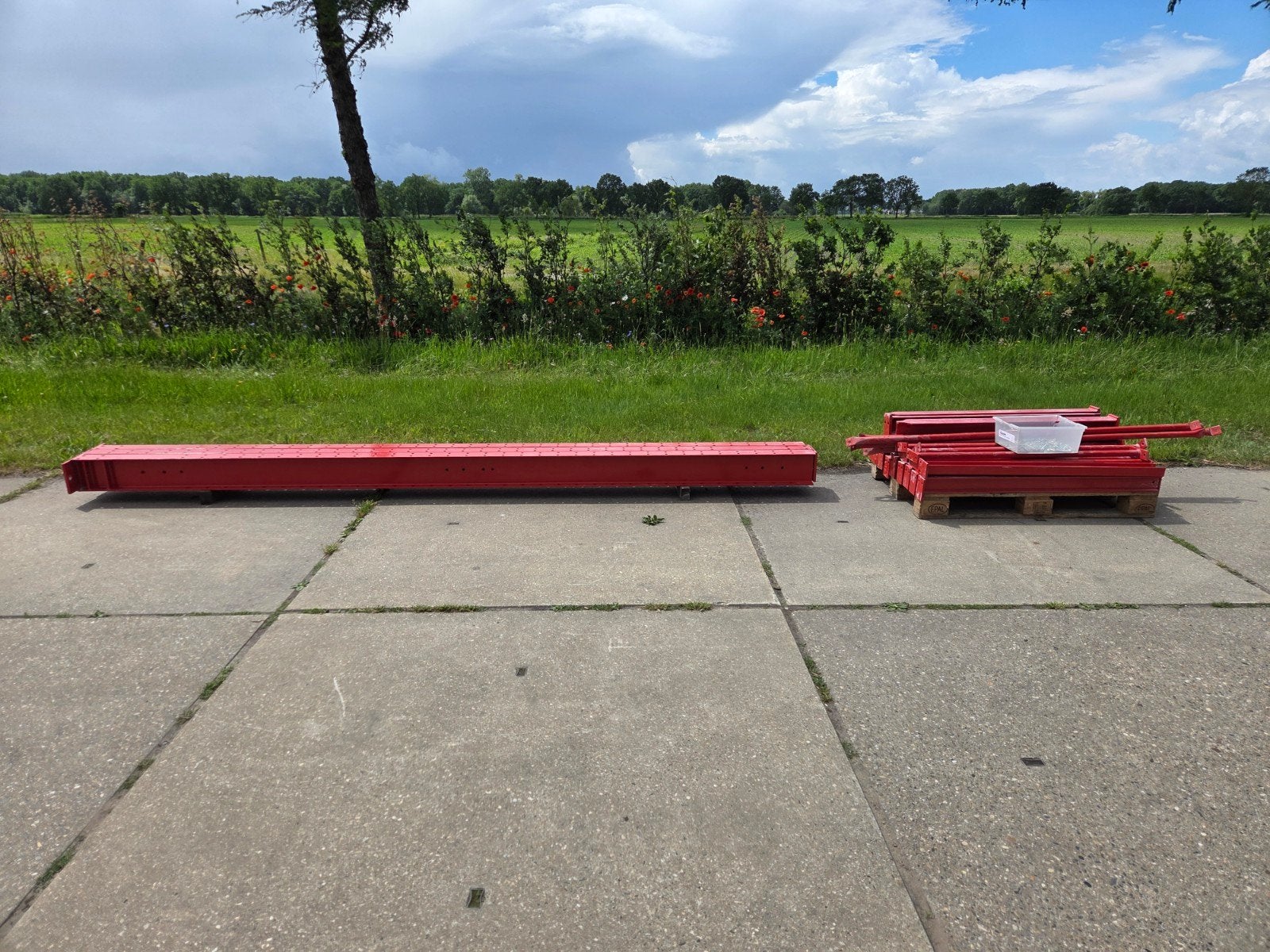 Draagarmstelling enkelzijdig 4.0x1.2x2.5m  3xst 18x arm., Ophalen of Verzenden