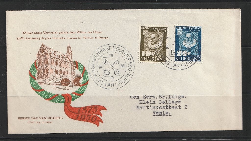 E3  1950  Leidse Universiteit, Postzegels en Munten, Postzegels | Nederland, Ophalen of Verzenden, Na 1940, Gestempeld