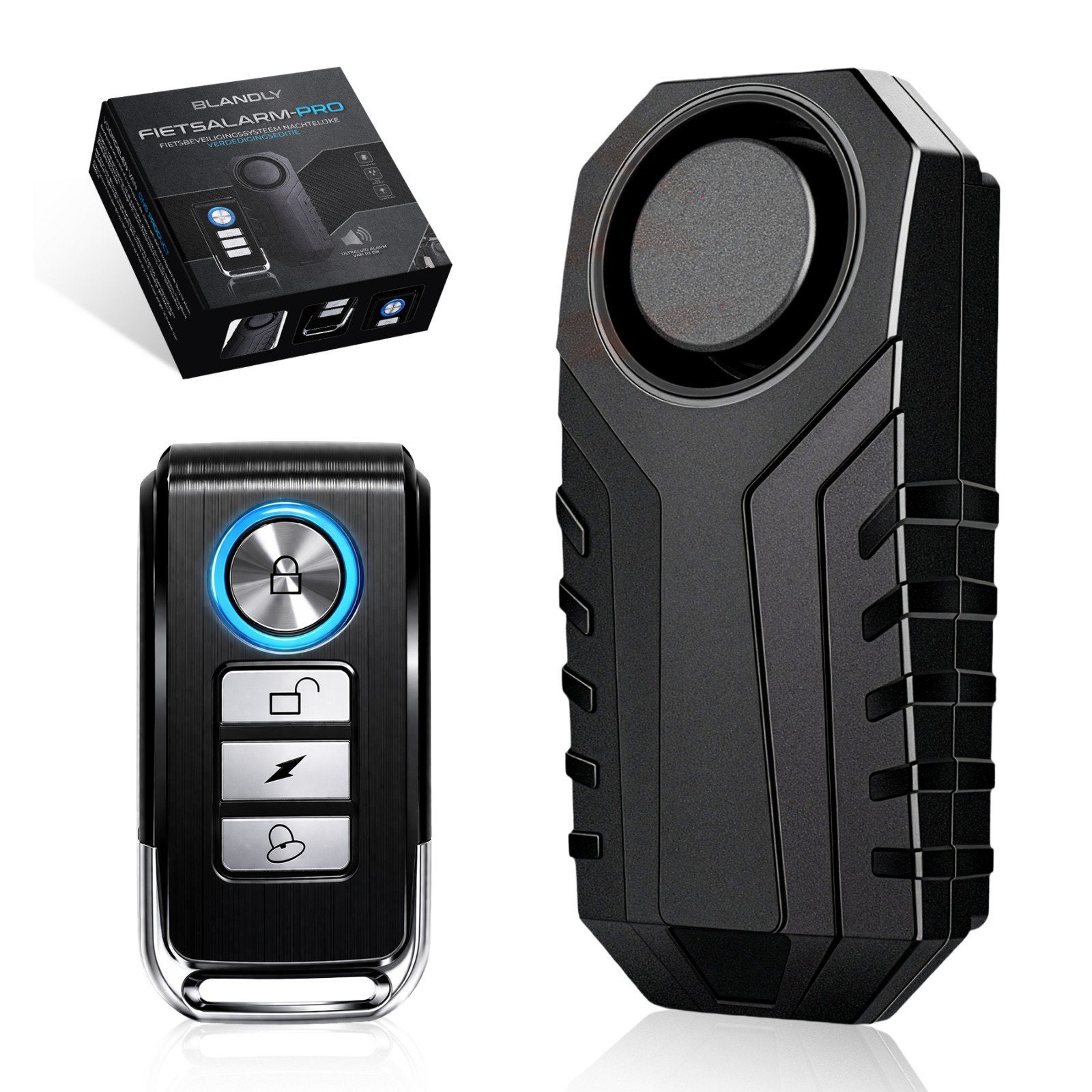 Blandly Fietsenalarm-pro, Detector, Sensor of Melder, Verzenden, Draadloos, Nieuw