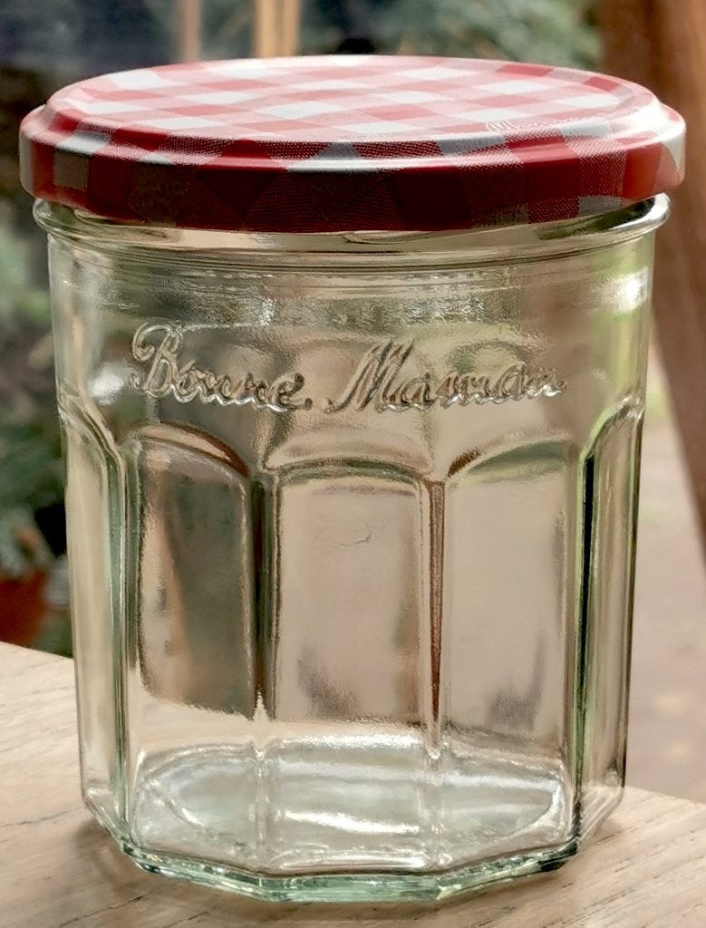 Bonne Maman 12 x lege potjes jam één keer gebruikt zie fotos, Met deksel, Overige typen, Ophalen of Verzenden, Glas