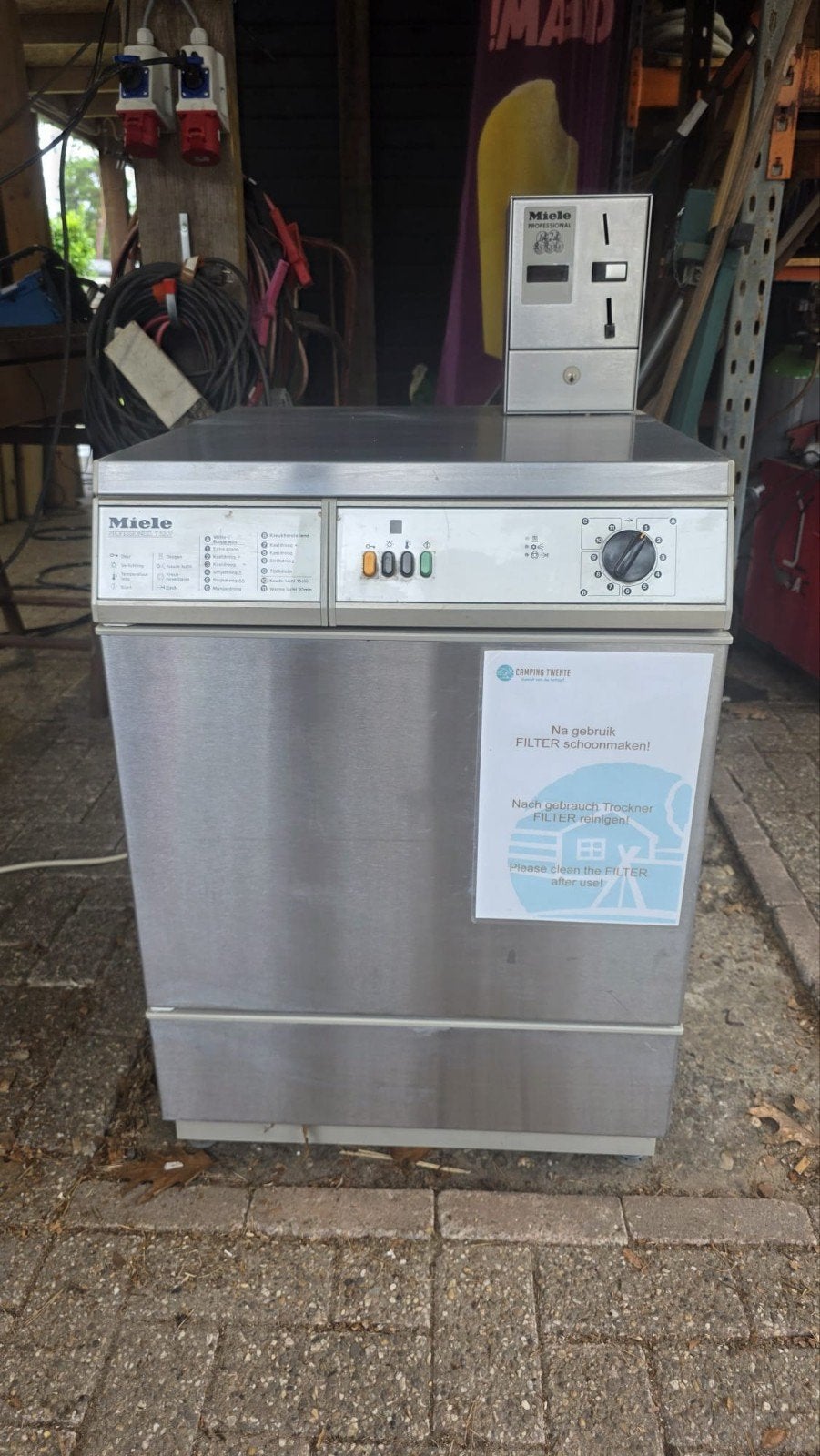 Miele professionele droger T5207, Gebruikt, 60 cm of meer, Ophalen of Verzenden, Vrijstaand
