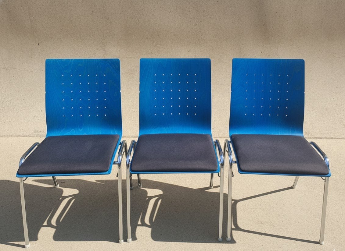 20 x Brunner design stoelen vergaderstoelen kantine horeca, Ophalen of Verzenden, Zo goed als nieuw, Blauw, Vijf, Zes of meer stoelen