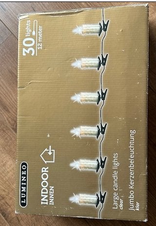 Kerstverlichting indoor met 30 "dikke" kaarsjes warm licht, Ophalen, Zo goed als nieuw