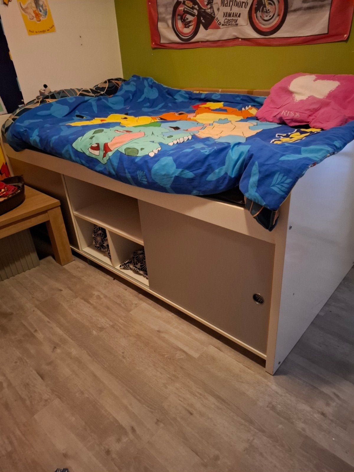 Mooi bed  voor €50 met matras, Ophalen, 180 cm of meer, 70 tot 85 cm, Matras