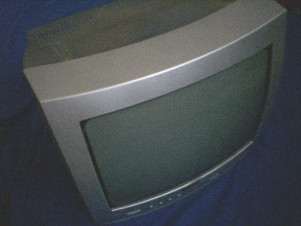 Sanyo C14A08P-C kleurentelevisie met transparante kast Scart, Ophalen, Gebruikt, Minder dan 40 cm, Overige merken