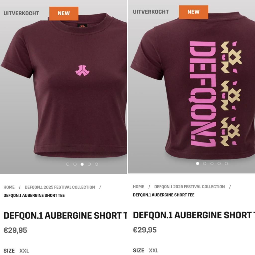 Defqon.1 Aubergine Short Tee - Nieuw, Paars, Maat 46/48 (XL) of groter, Nieuw, Ophalen of Verzenden