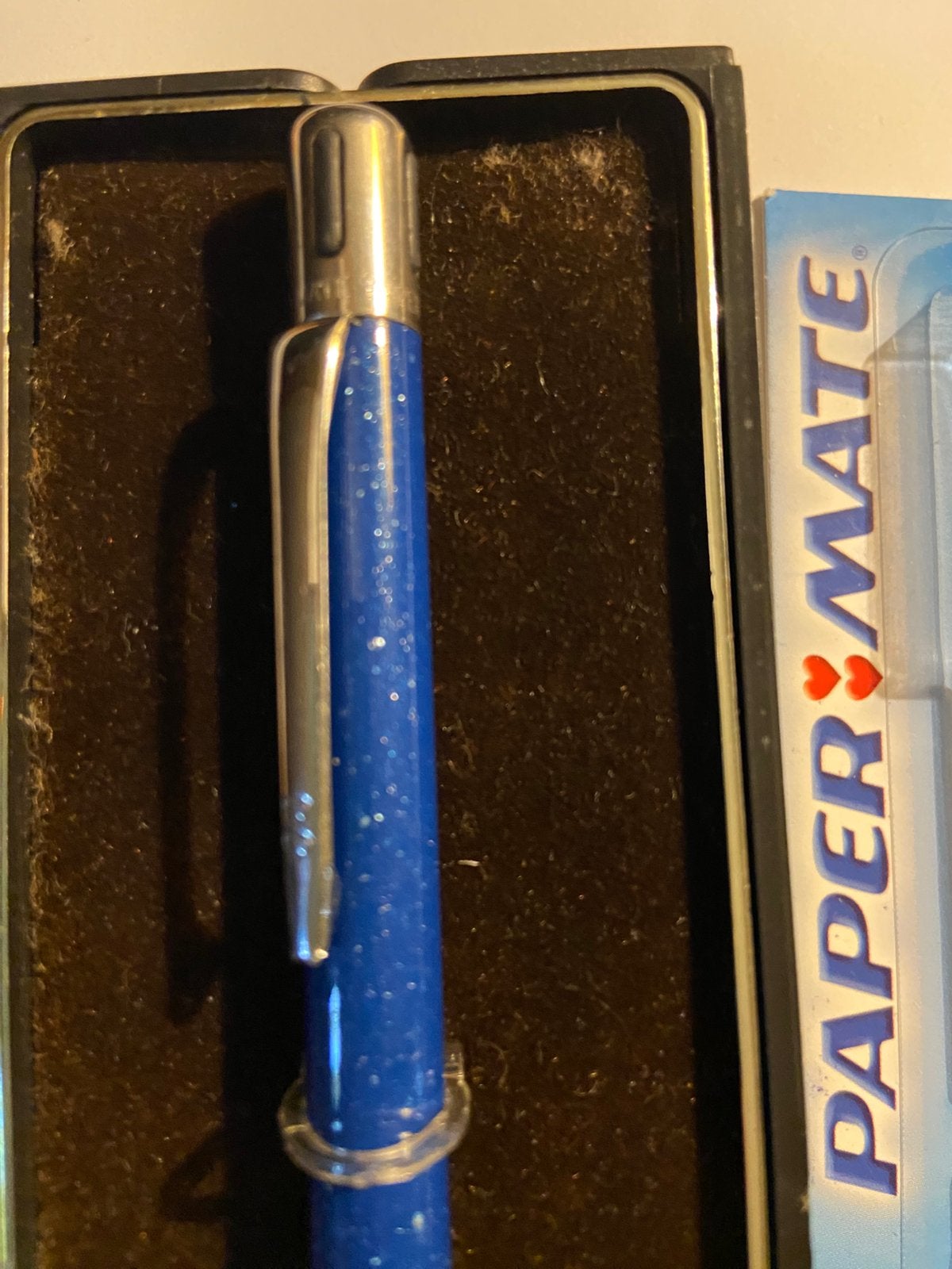 Oude Papermate, lapis lazulli met nieuwe originele vulling, Ophalen of Verzenden, Zo goed als nieuw, Vulpen, Overige merken