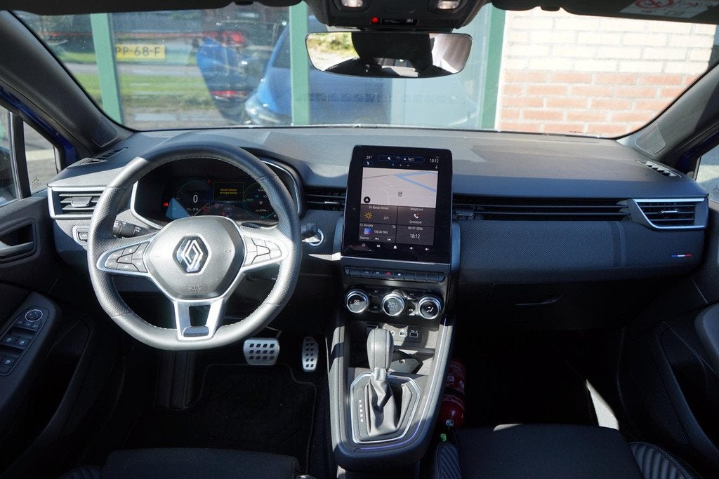 Renault Clio 1.6 E-Tech Full Hybrid 145 esprit Alpine Fabrie, Auto's, Renault, Gebruikt, Euro 6, Blauw, Leder en Stof