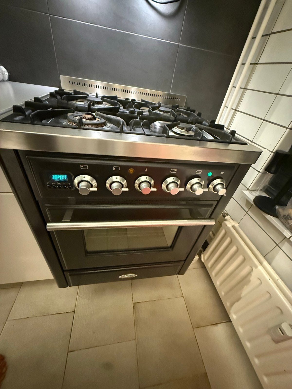 Boretti gasfornuis met oven - 70cm breed, Ophalen, Gebruikt, 60 cm of meer, 4 kookzones