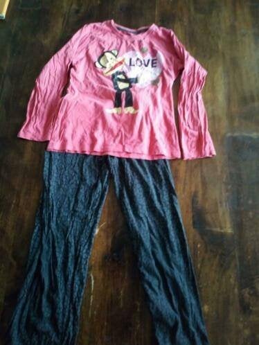 Pyjama Paul Frank, maat 134/140 pyjama meisje met logo aap., Nacht- of Onderkleding, Meisje, Ophalen of Verzenden, Zo goed als nieuw