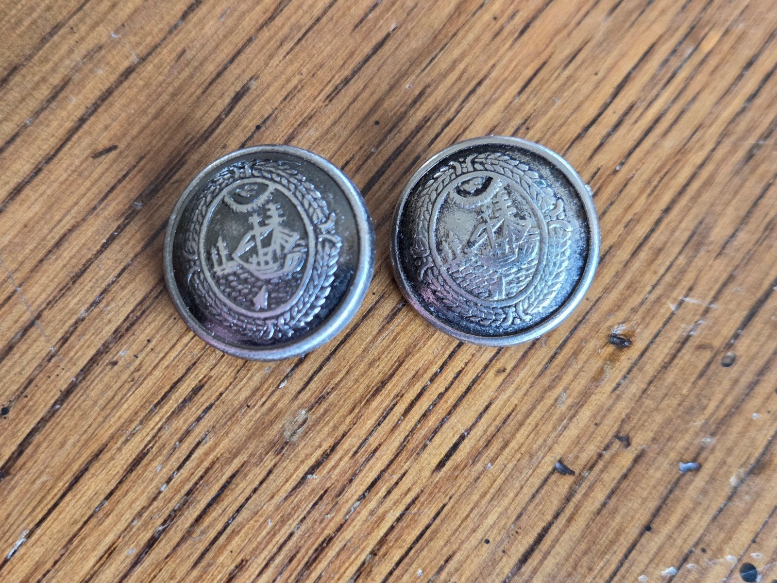 2 Maritieme knopen, uniformknopen., Verzamelen, Scheepvaart, Ophalen of Verzenden