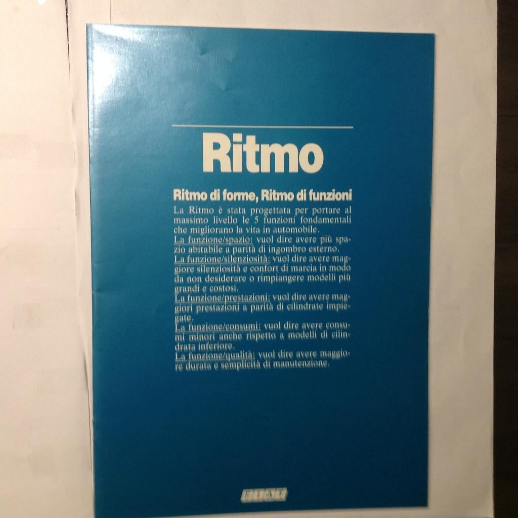 Fiat Ritmo folder Italiaans 24 blz 1982, Ophalen of Verzenden, Nieuw, Overige merken
