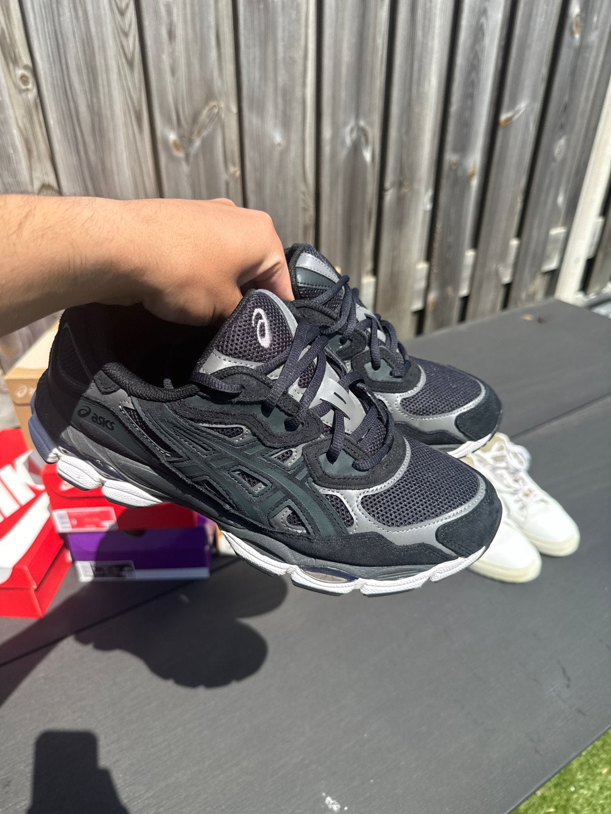Zwarte Asics GEL NYC - Maat 42.5 - Zo goed als nieuw, Ophalen, Zo goed als nieuw, Zwart, Sneakers of Gympen